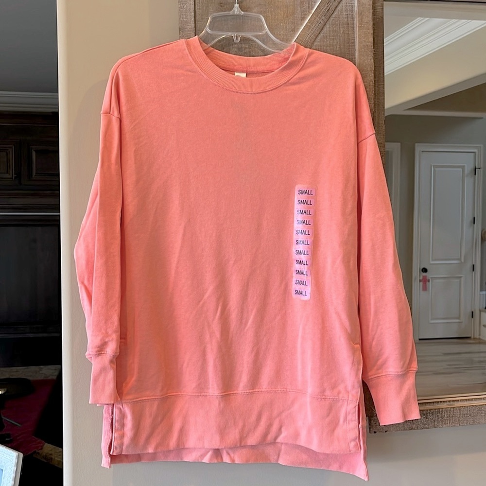 Oversized Sweatshirt Comfy Peach Cotton